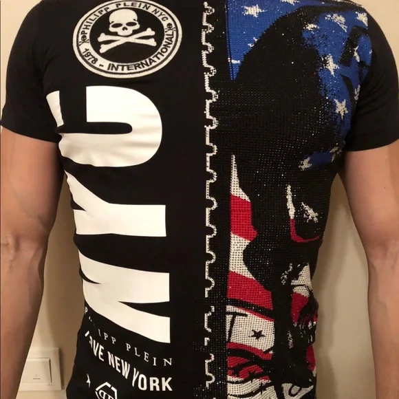 Philipp Plein Black and White Graphic Tee